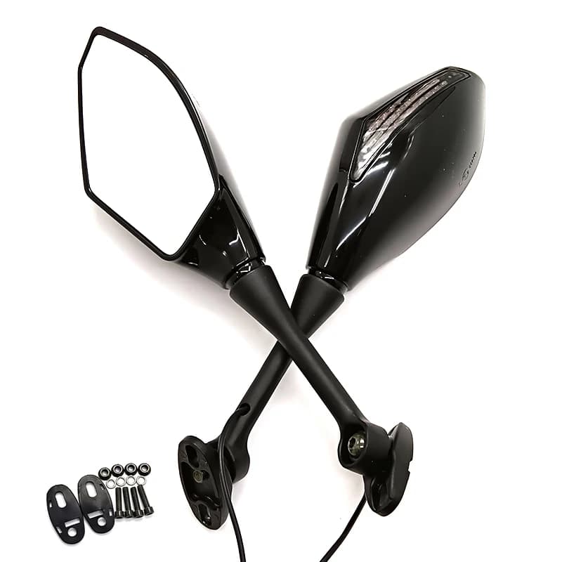 Rétroviseurs de clignotant intégrés pour moto, rétroviseur avec lumière Led, rétroviseur latéral uni