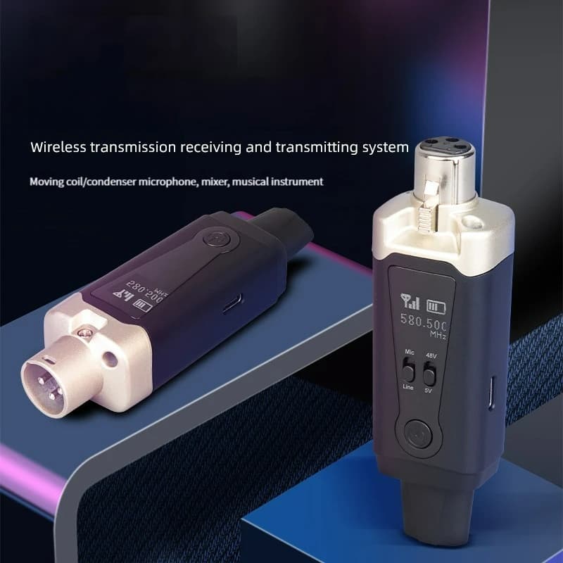 Système de Microphone sans fil UHF, transmetteur récepteur sans fil, adaptateur de convertisseur de 