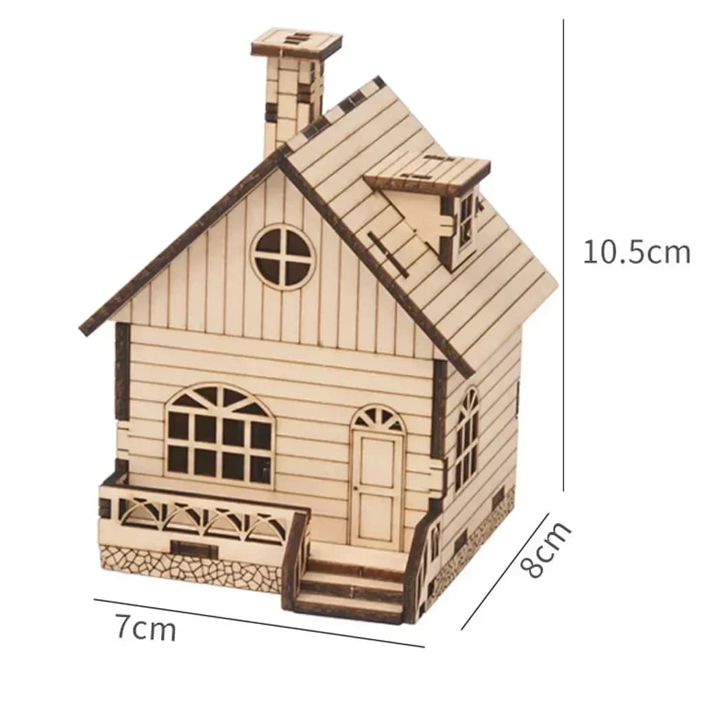 Maison en bois à monter soi-même, boîte à musique, Kit de construction de maquettes, jouet scientifi