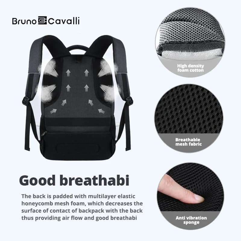 Sac à dos pour ordinateur portable avec port de chargement USB, antivol, mince, durable, voyage d'af