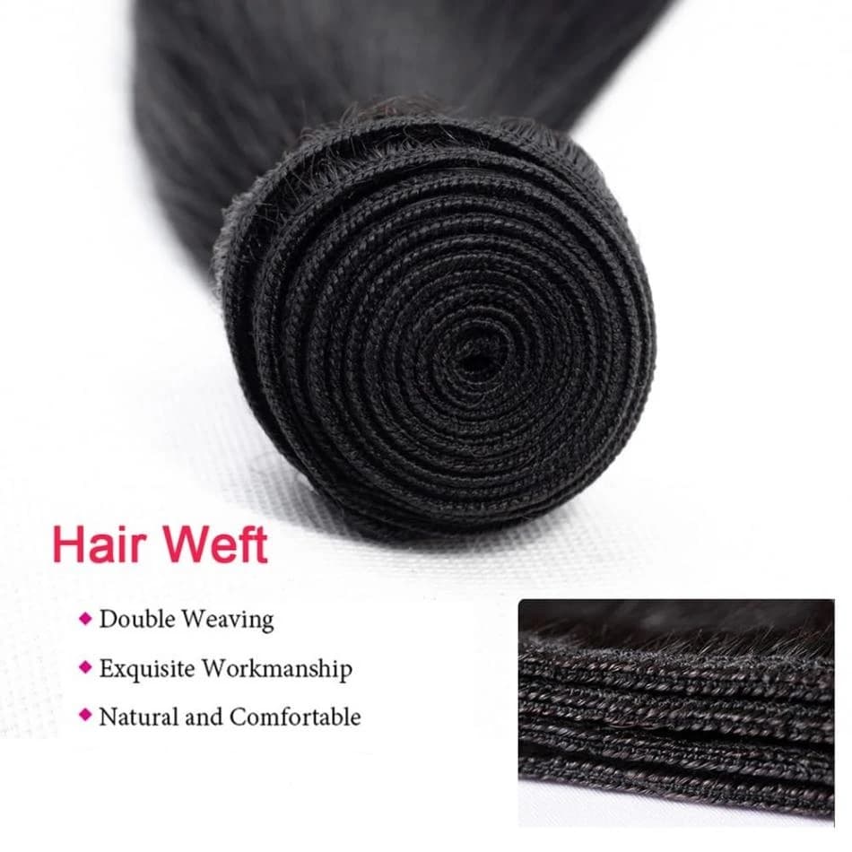 Extensions de cheveux humains vierges lisses et naturels, non traités, en lots de 1/3/4 pièces, 26, 
