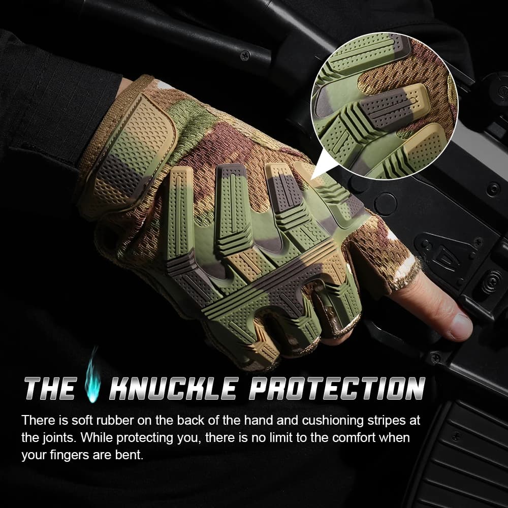 Gants tactiques sans doigts pour hommes, sport, Airsoft, Combat, Paintball, tir, chasse, conduite, t