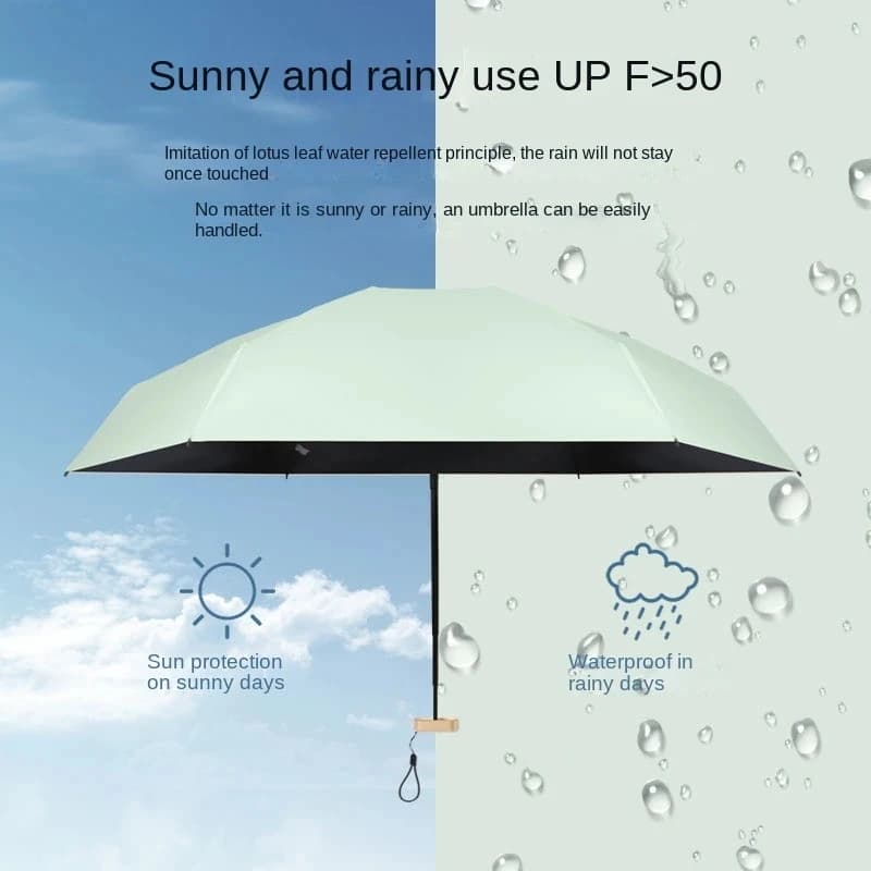 55% de réduction sur Mini parasol petite poche parapluie de pluie vinyle pliant UV Protection contre