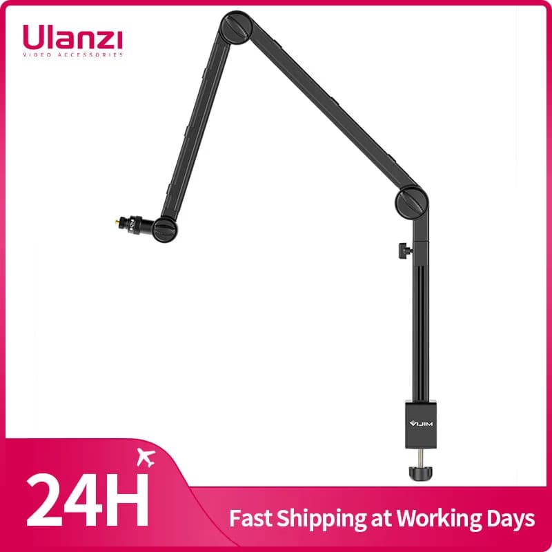 VIJIM LS24 support de bras de flèche de Microphone de bureau étendre 1/4 ''3/8'' 5/8 ''vis 90 °   Su