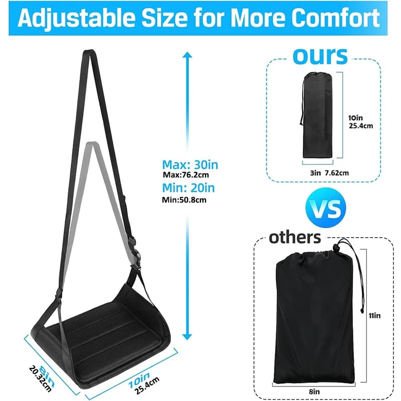 Hamac pour les pieds d'avion, avec coussin de sécurité, sangle réglable, avec mousse de menstruation