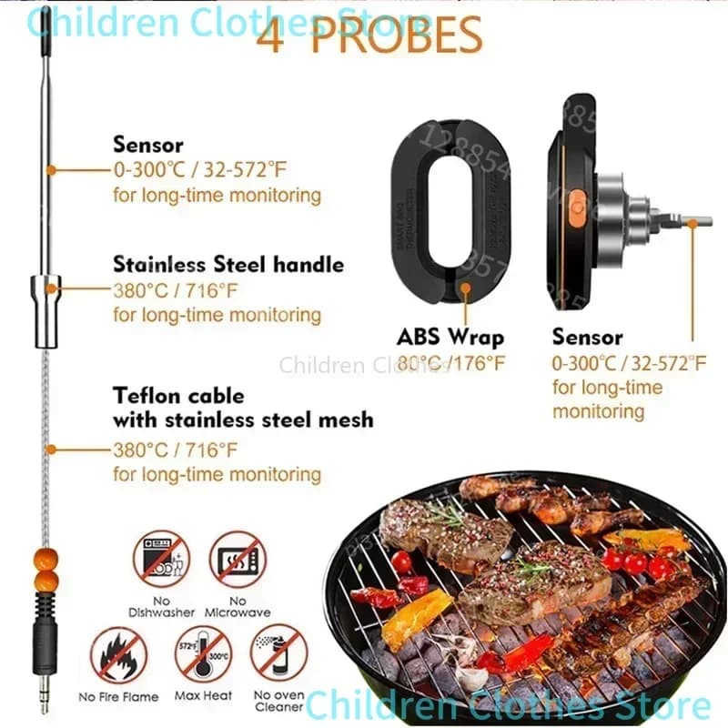 2025 mise à niveau extérieure numérique sans fil Bluetooth dôme cuisson des aliments thermomètre à v