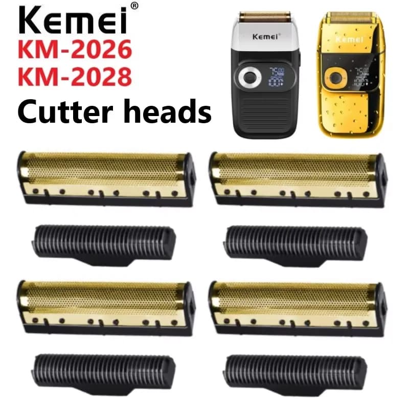 Kemei – lames de rasoir électrique originales, filet de couteau en feuille d'or et tête de coupe ada