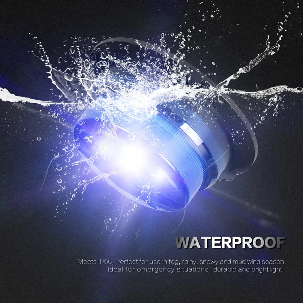 Base magnétique LED bleu lumière stroboscopique d'urgence voiture Police toit clignotant voyant d'av