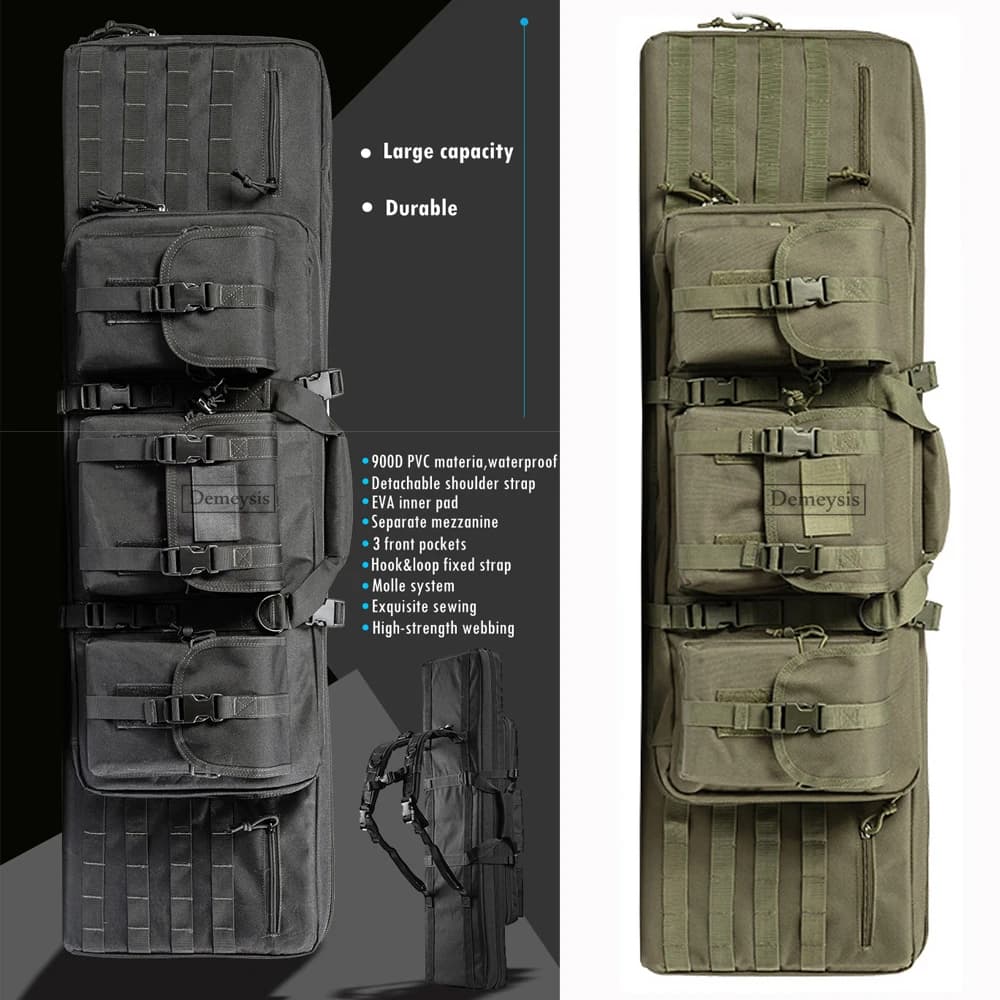 DulDouble-Mallette de rangement rembourrée pour fusil de chasse Airsoft, sac à dos pour odoret magaz