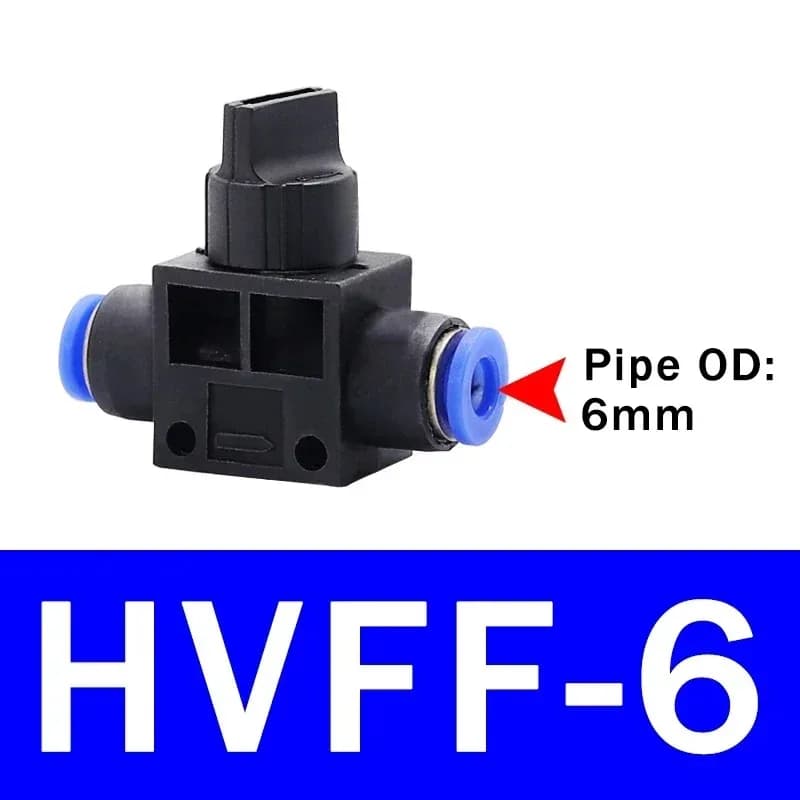 Vanne manuelle HVFF pour air comprimé 4mm 6mm 8mm 10mm 12mm, raccord rapide pneumatique à insertion 