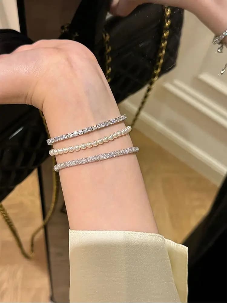 Bracelet en argent Sterling 925 pour femmes, sac d'argent doré Simple, à la mode, fête d'anniversair