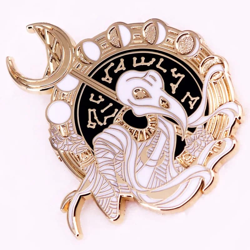 Broche en émail dur, mythologie égyptienne, dieu de la lune Khonnshu, Badge Constellation des Phases