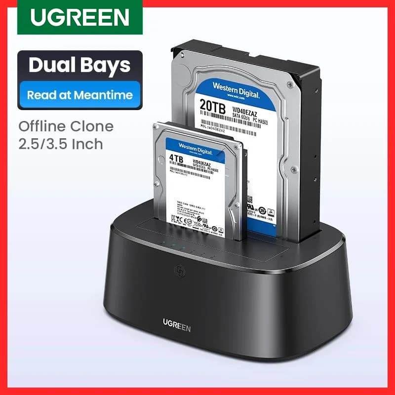 UGREEN – Station d'accueil pour disque dur SATA vers USB 3.0, adaptateur pour 2.5 3.5 SSD, boîtier p