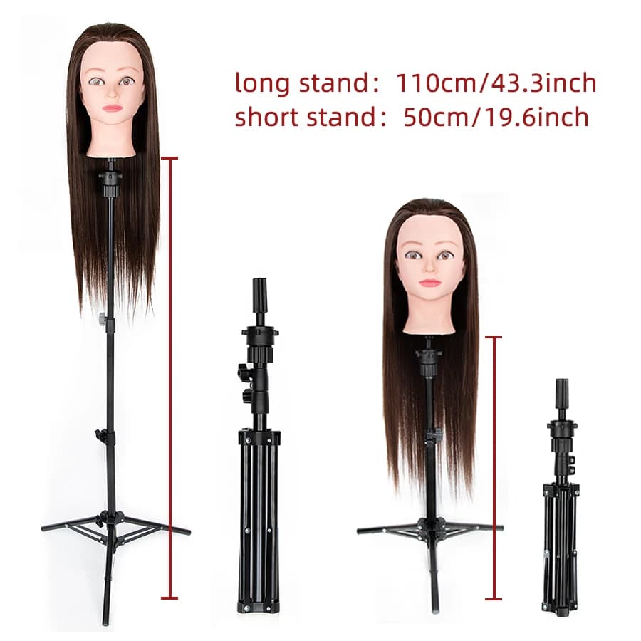Trépied de support de perruque, support de tête de mannequin réglable, tête de perruque et support d