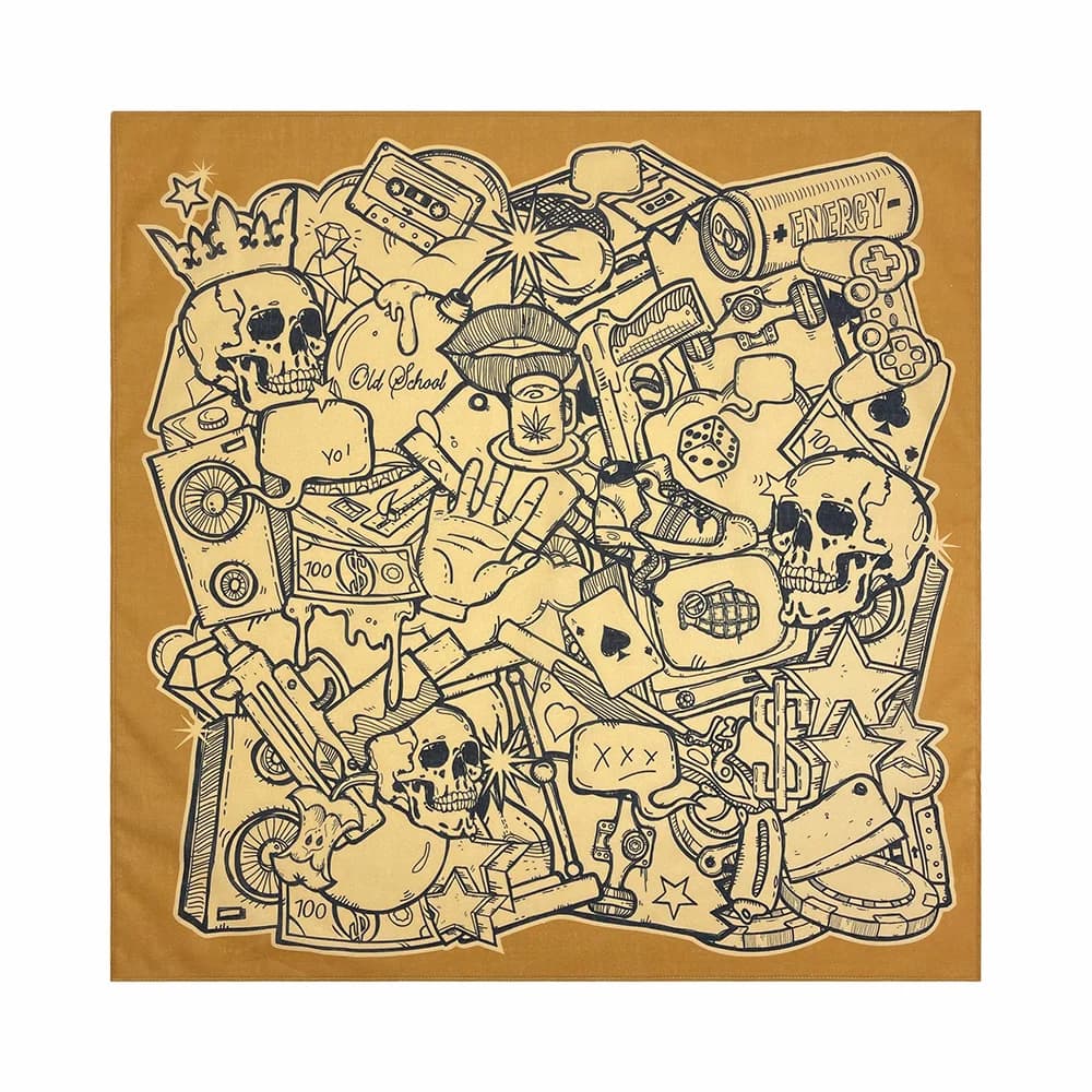 Haute qualité serpent imprimé noix de cajou Hip Hop géométrie coton carré Bandana écharpe équitation