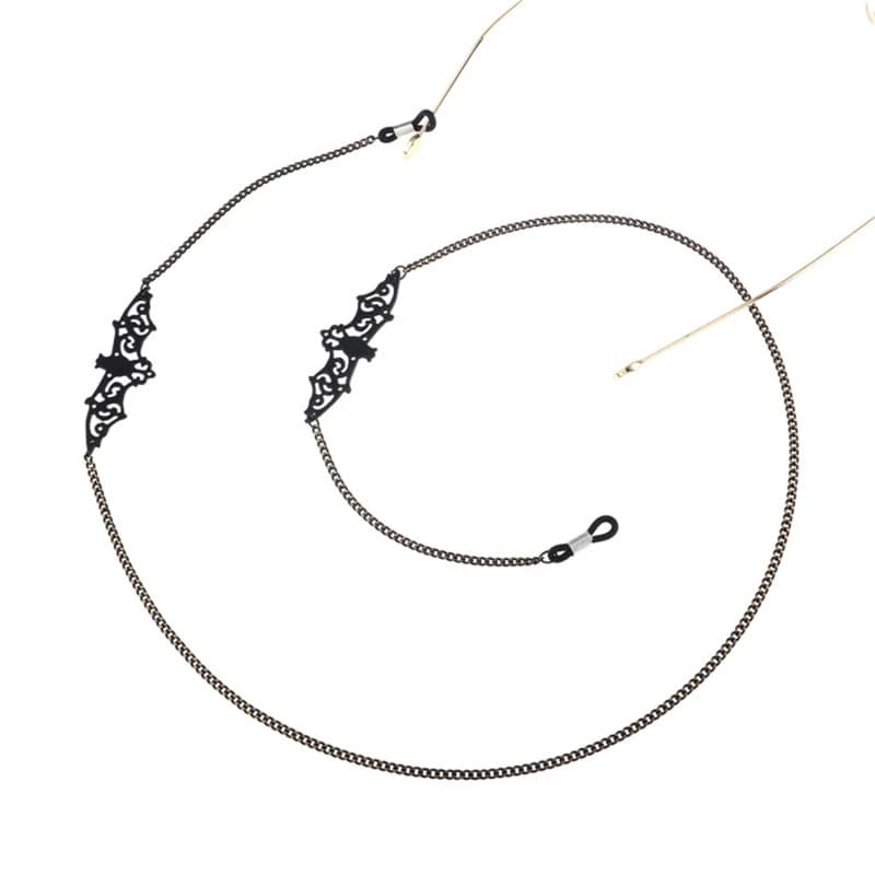 Sangles de lunettes, perles de chauve-souris, chaîne à maillons, chaînes creuses, lunettes de soleil