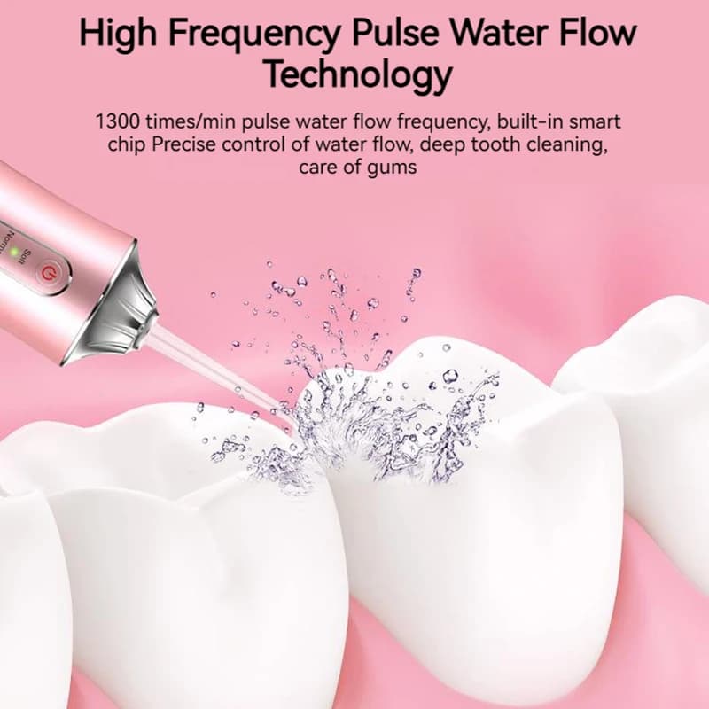 Irrigateur buccal Portable, Jet d'eau dentaire, Rechargeable par USB, pointe de cure-dents, 220ml, 3