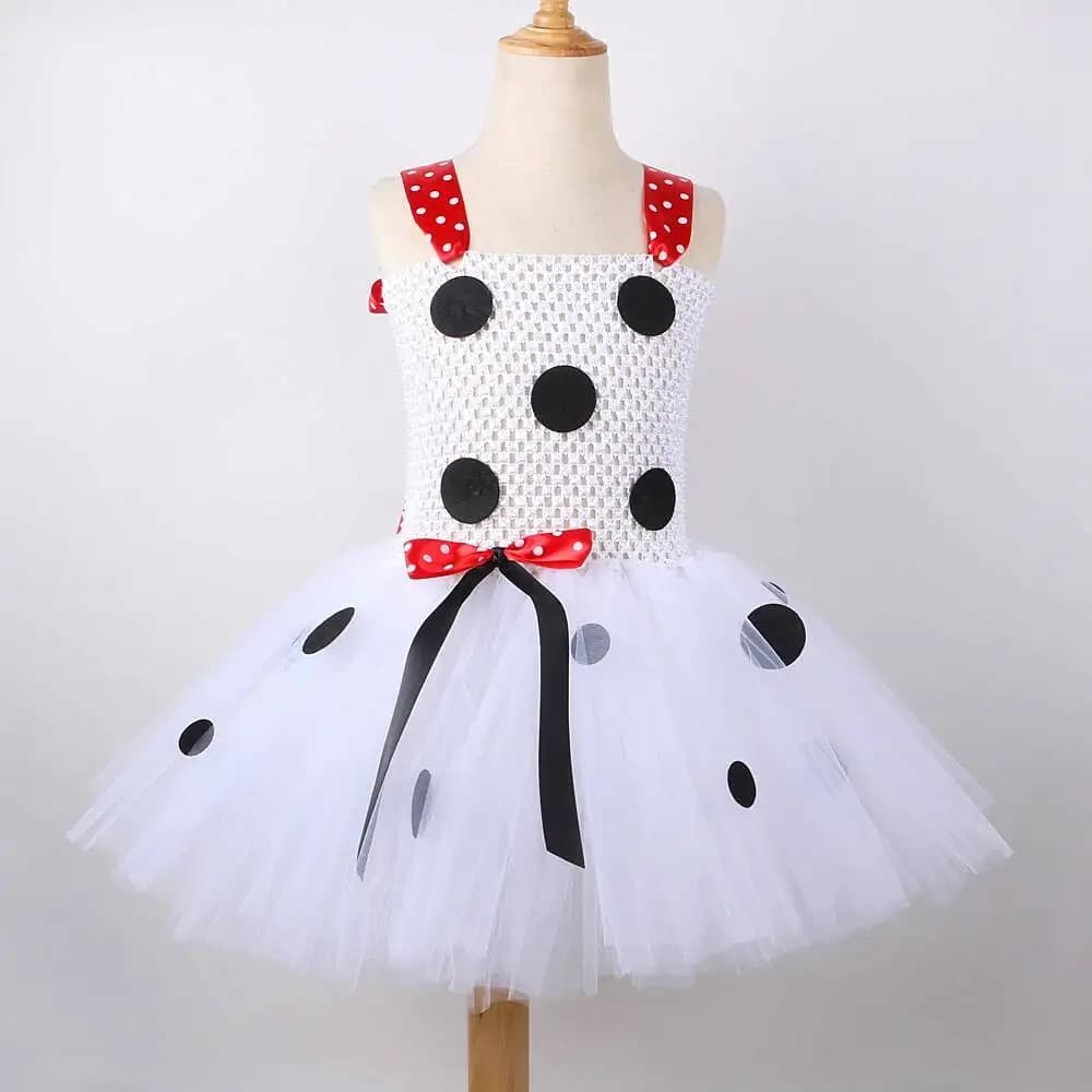 Costumes de chien dalmatien blanc pour bébés filles, robe Tutu de chiot tacheté pour enfants, tenue 