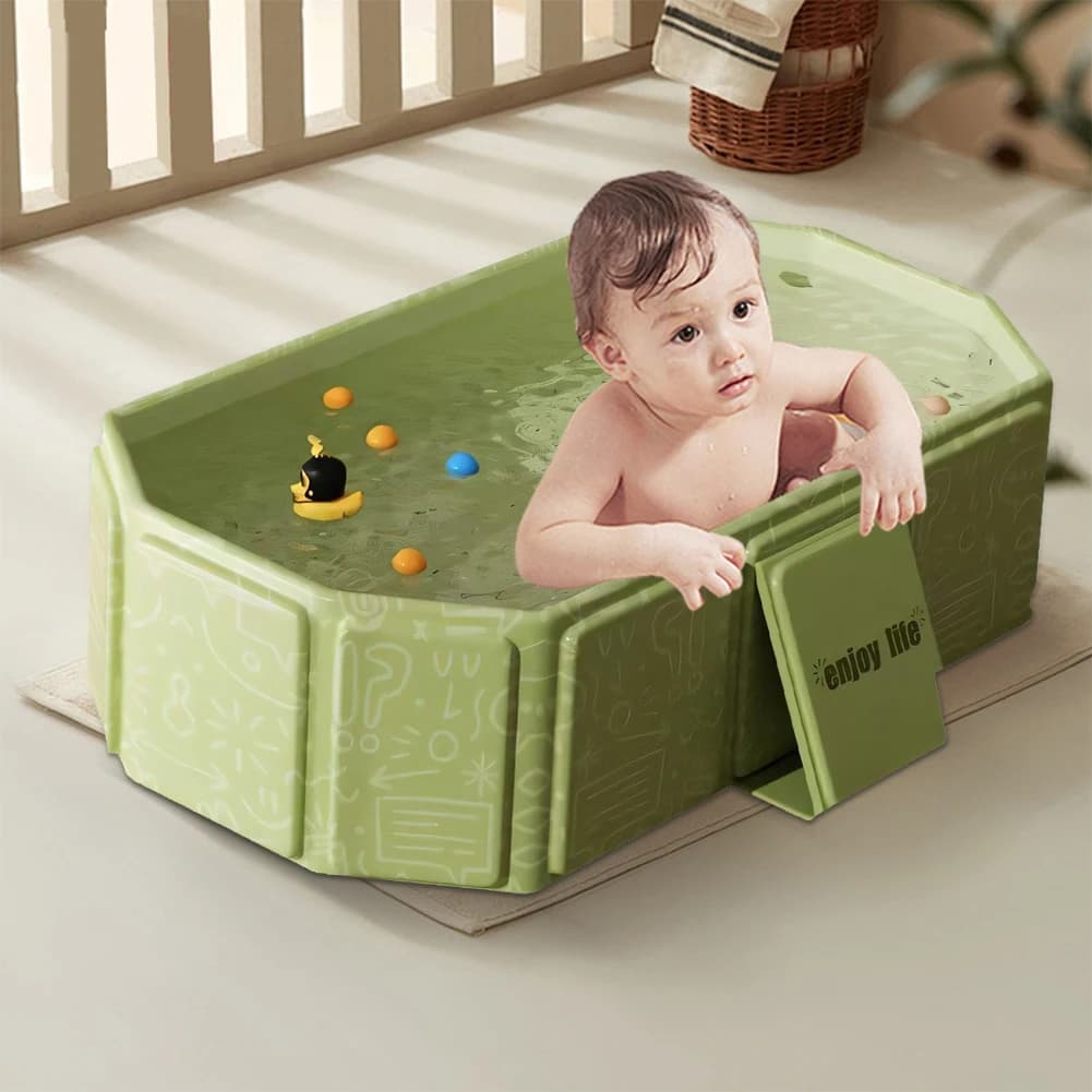 Baignoire pour bébé avec drain intégré, baignoire compacte pliable de qualité supérieure, baignoire 