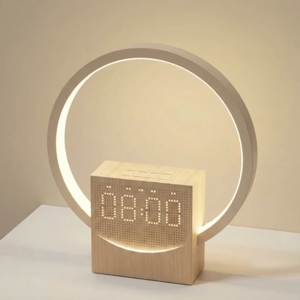 Réveil numérique avec simulation de lever de soleil, lumière de réveil, haut-parleur Bluetooth et ma