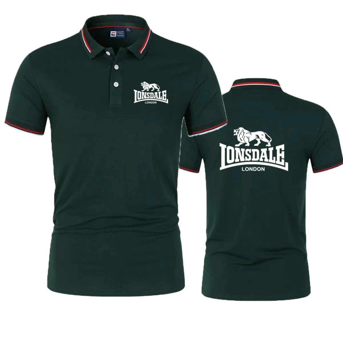 LONSDALE Polo à manches courtes pour hommes, nouveau haut décontracté de style streetwear d'été pour