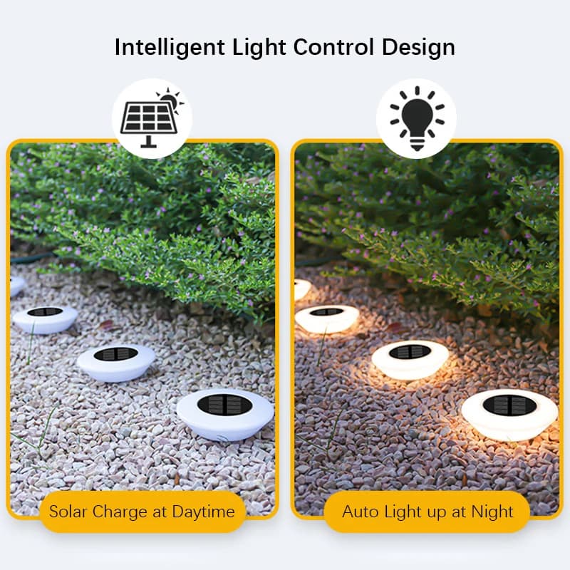 1/4 pièces lumières extérieures solaires 14LED lampe de pelouse étanche, 360 °   Éclairage au sol po
