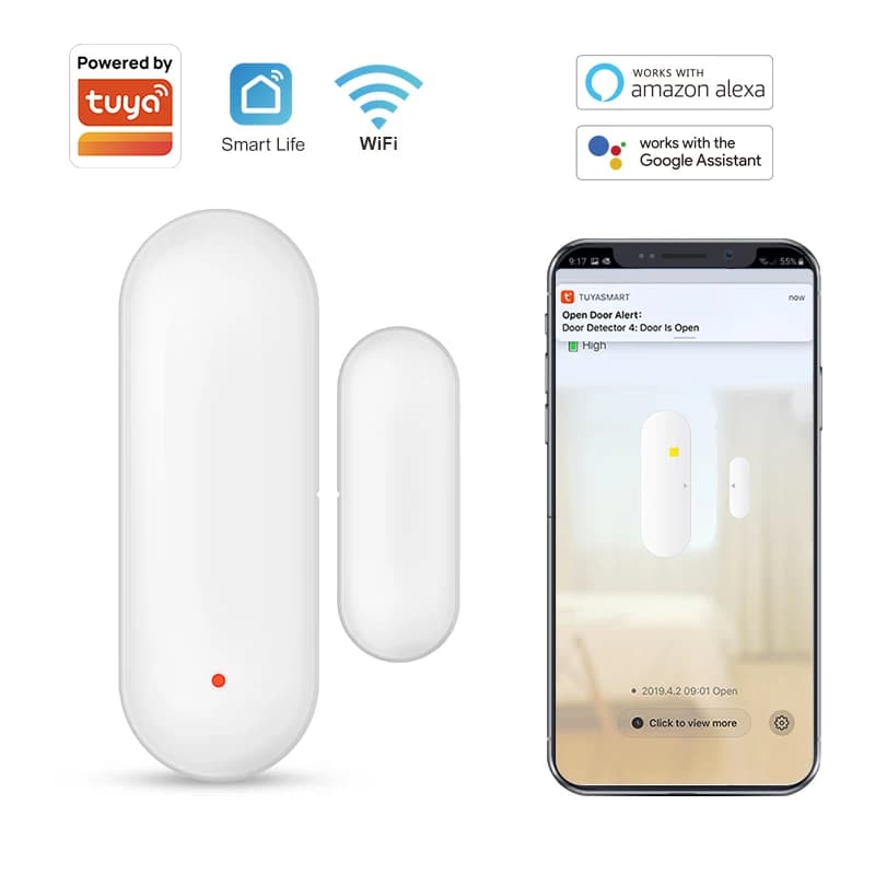 Tuya Smart WiFi Door Sensor, Smart Home, Open Close Detector, Smartlife App Control, Notification, C