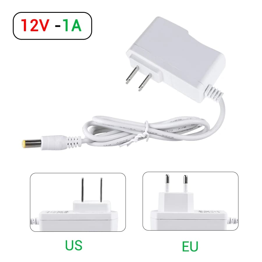 Adaptateur d'alimentation cc 12V, transformateur d'éclairage, entrée AC 100-240V, sortie DC 12V 1A 2