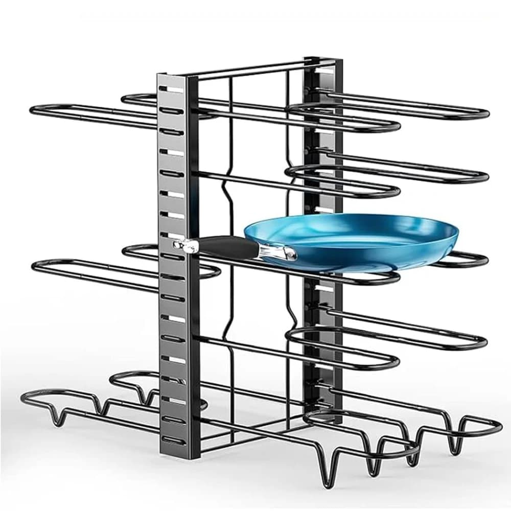 Support organisateur de casseroles à 8 niveaux, 3 méthodes de bricolage, armoire réglable, garde-man