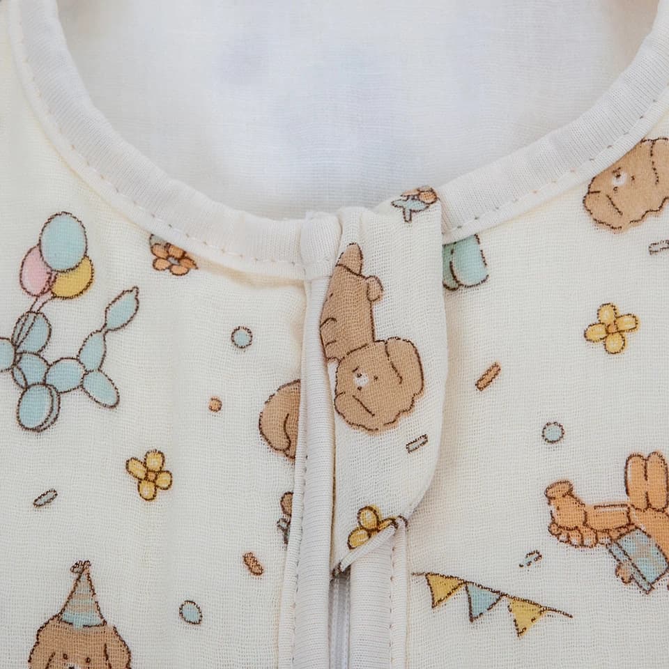 Sac de couchage pour bébé, manches amovibles, gaze fine et respirante en coton, conception à fermetu