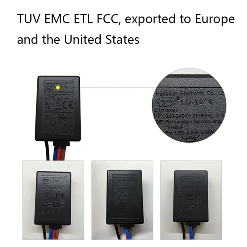 Gradateur intégré 25 ~ 150W de contact de doigt de 3 voies LD-600S pour la lumière de la lampe 3-25W