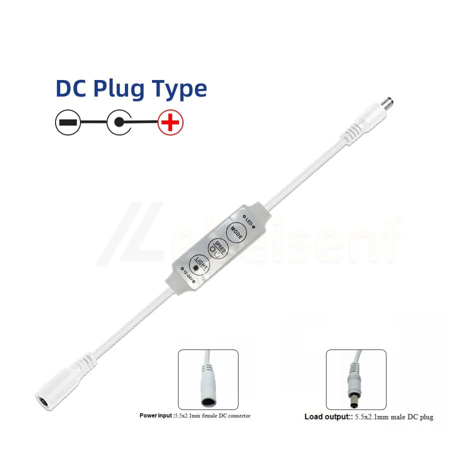 Mini contrôleur LED DC 12V 24V 6A, 3 touches, variateur de couleur unique pour bande lumineuse 3528 