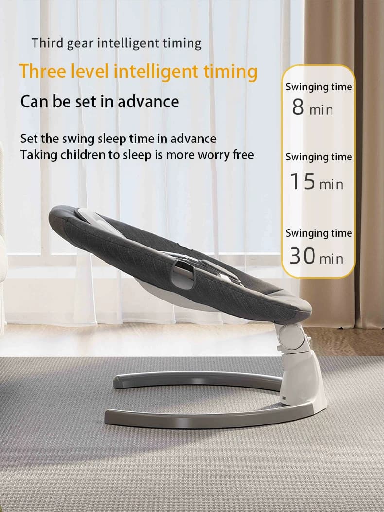 Berceau électrique pour bébé Musique Bluetooth Chaise berçante pour bébé Moustiquaire Télécommande B