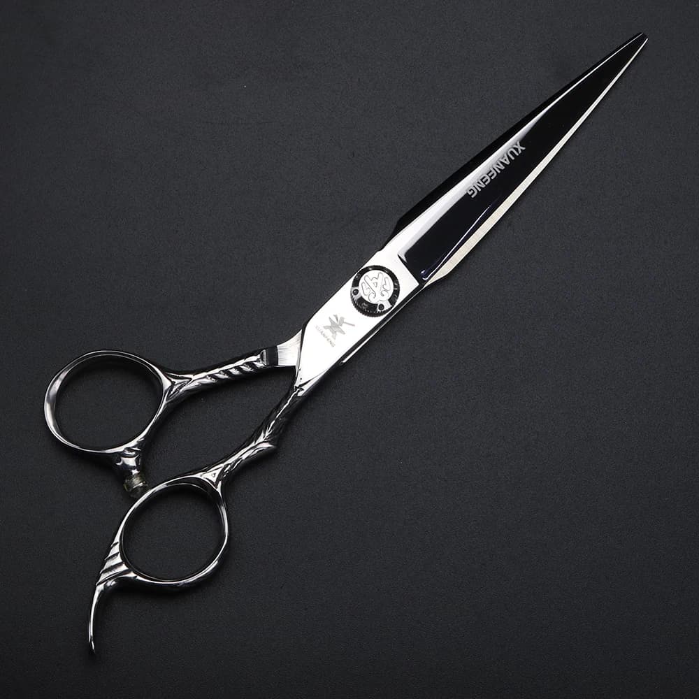 Ciseaux à cheveux XUANTENG en argent de 7 pouces, ciseaux de coiffure en acier 440C et ciseaux à eff