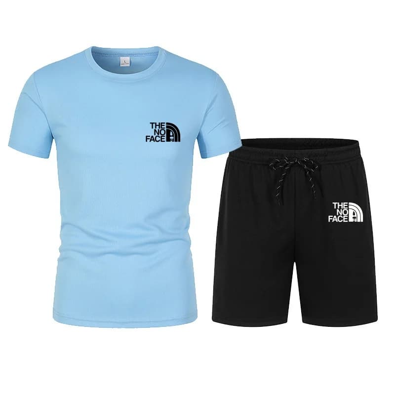 Tendance mode été : ensemble sport décontracté deux pièces, t-shirt à manches courtes + short tendan