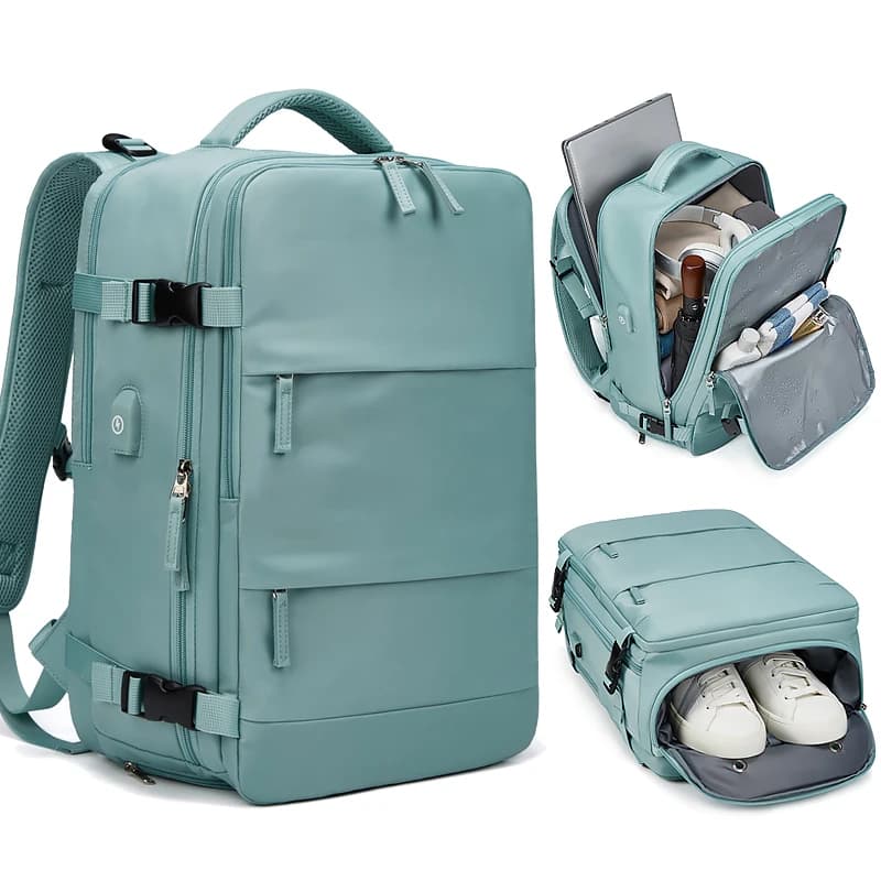 Femmes sac à dos pour ordinateur portable 15.6 pouces adolescente USB charge école sac à dos sac à c