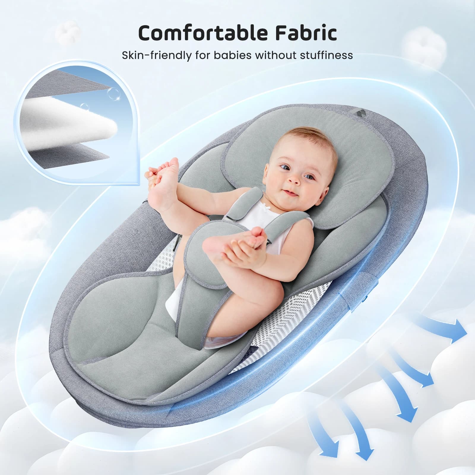 Balançoire électrique pour bébé, balance pour bébé avec application et télécommande de naissance jus