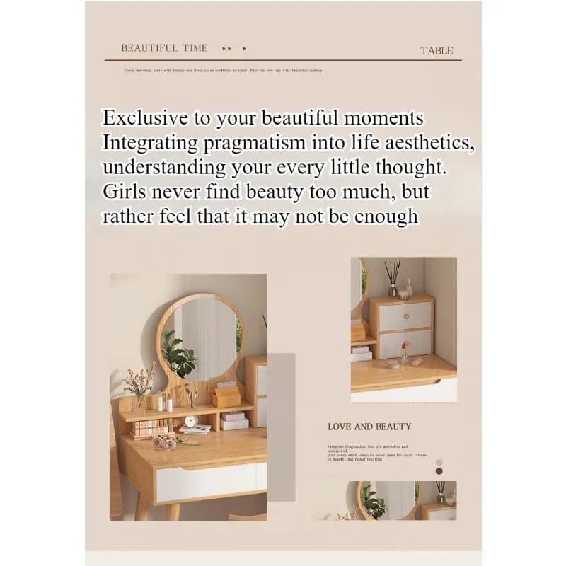 Commode de chambre à coucher pour fille, coiffeuse de célébrité d'Internet, petite chambre à coucher