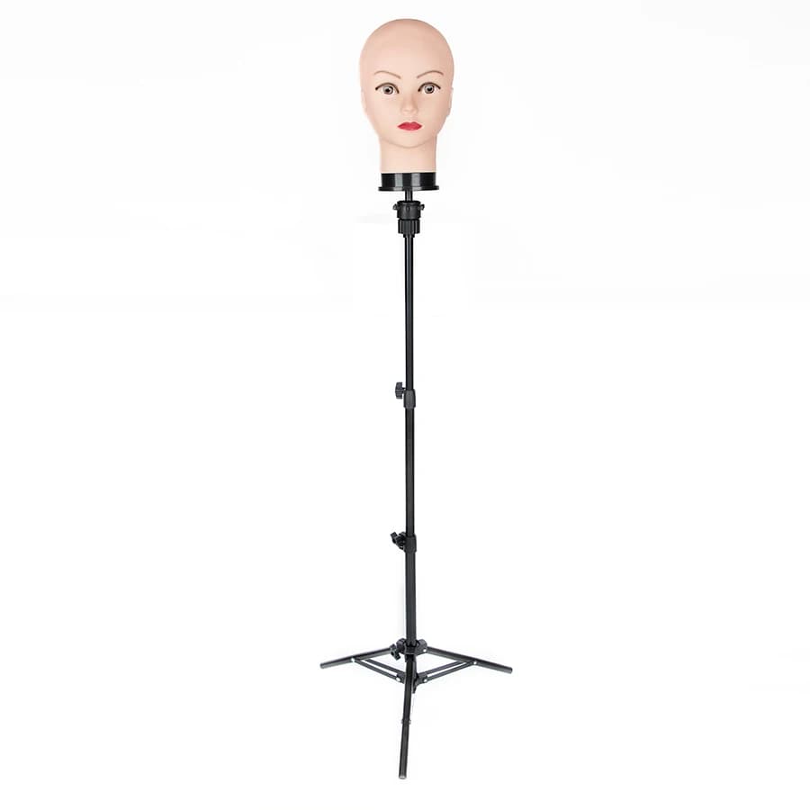 Trépied de support de perruque, support de tête de mannequin réglable, tête de perruque et support d