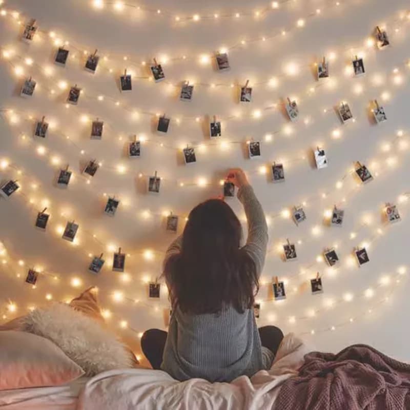 Guirlande lumineuse LED alimentée par batterie télécommande 8 Modes guirlandes lumineuses extérieure