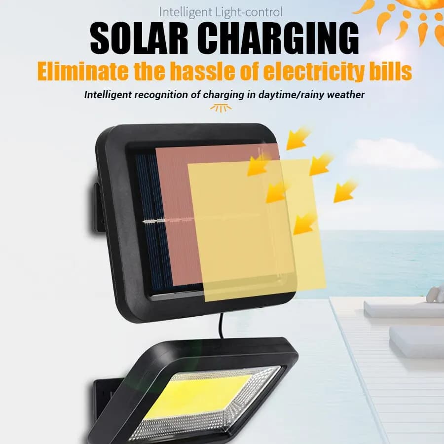Applique Murale Solaire avec Détecteur de Mouvement, Imperméable, Rechargeable, 1/4/6 COB, Éclairage