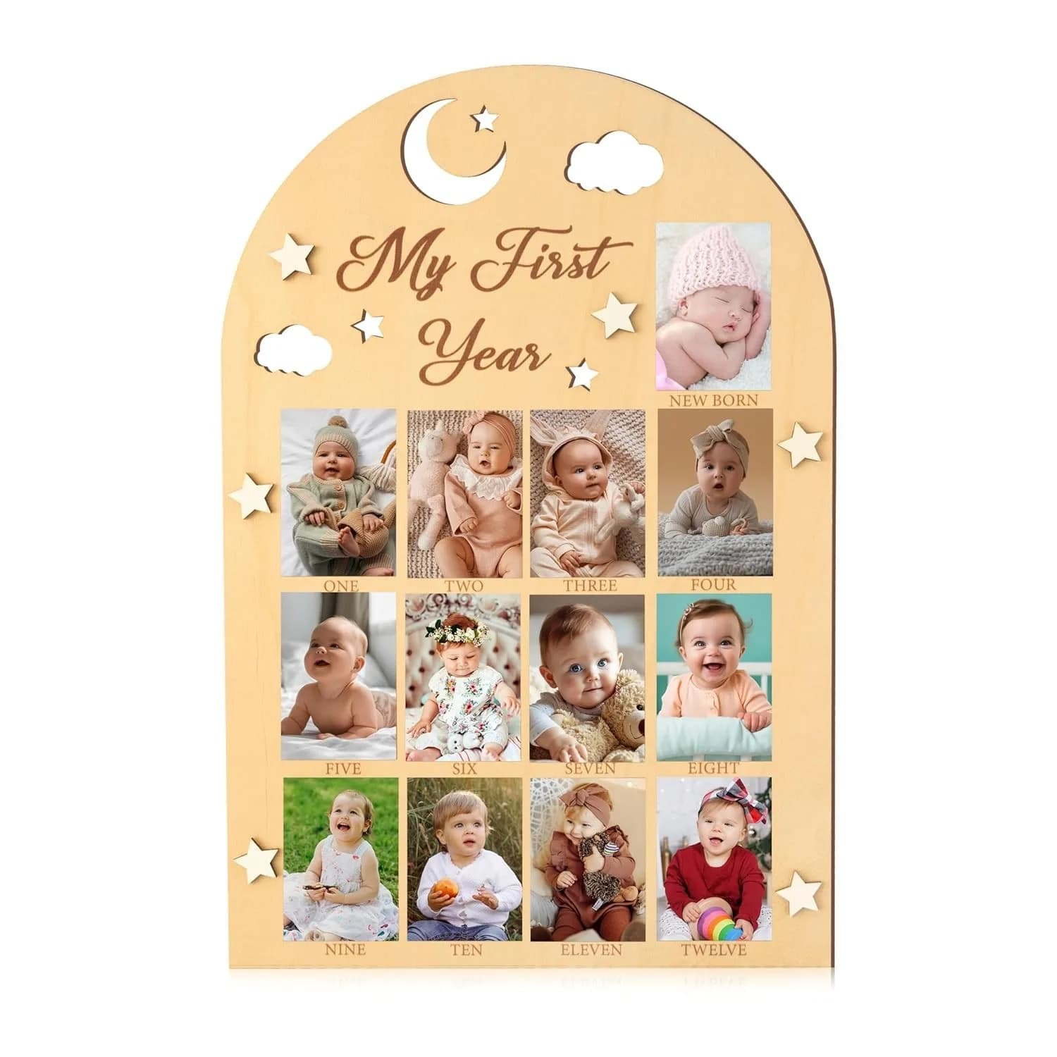 Cadre Photo pour nouveau-né, premier an, accessoires de photographie, croissance de bébé de 12 mois,