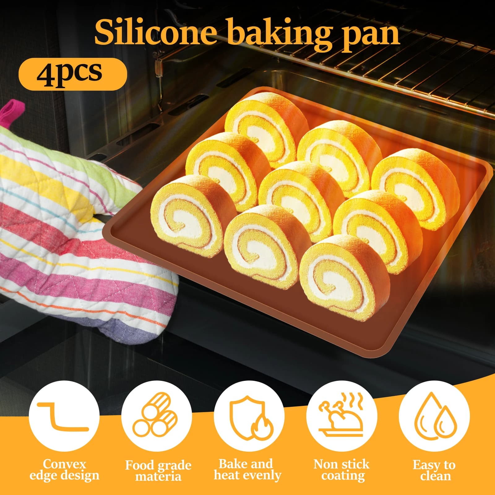 Feuilles de décollage en silicone antiadhésives, tapis de cuisson, plateaux pour fruits et gâteaux, 