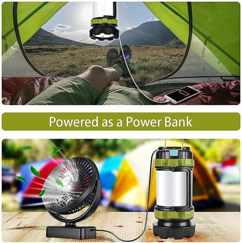 Lanterne de Camping Rechargeable, capacité 3000, batterie externe, lampe de poche Led étanche, lampe