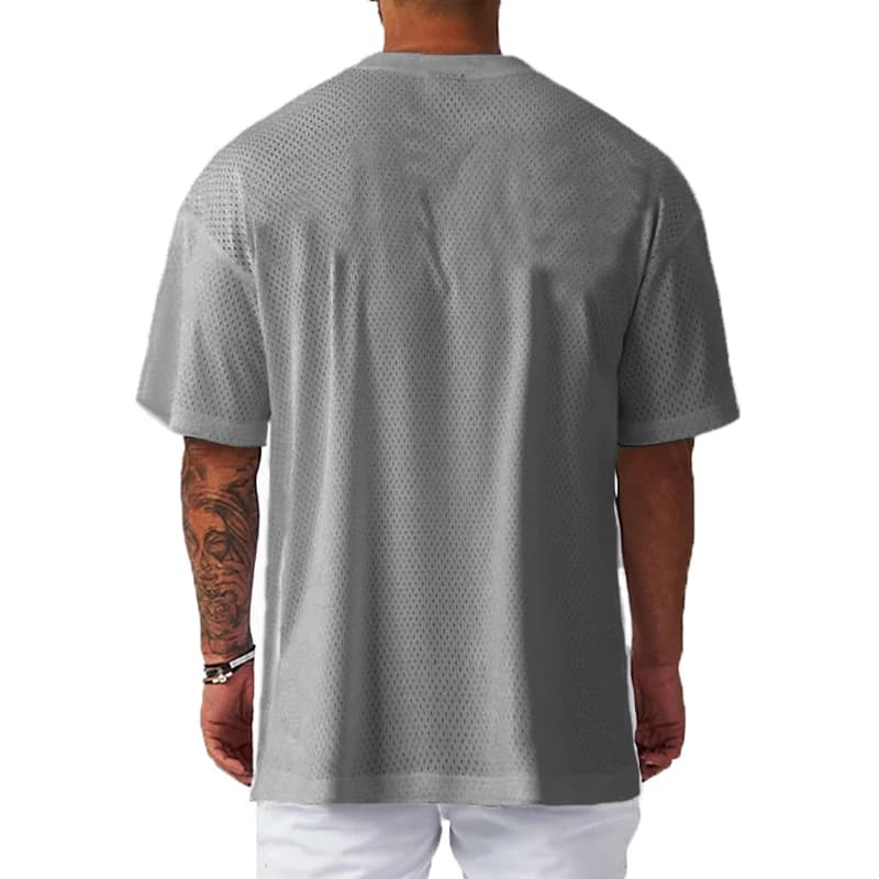 T-Shirt de Sport décontracté pour hommes, surdimensionné, ample, pour gymnastique, musculation, Fitn