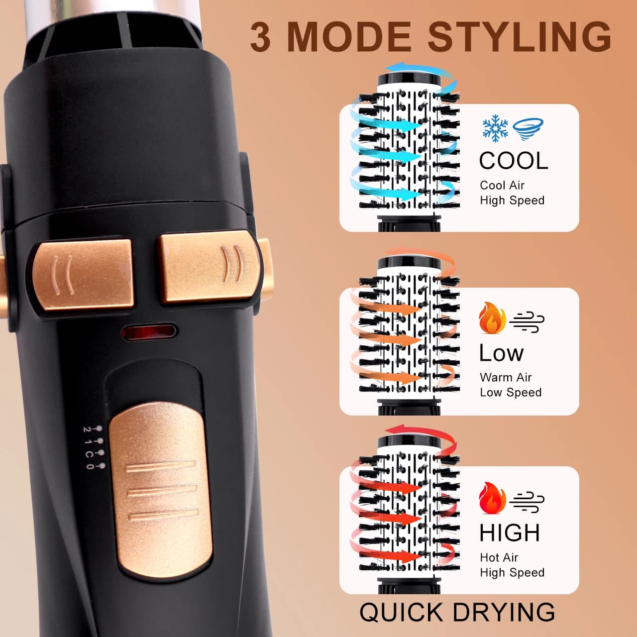 Hatteker EU 4 têtes sèche-cheveux brosse à Air chaud vent fort électrique lisseur bigoudi rouleau pe