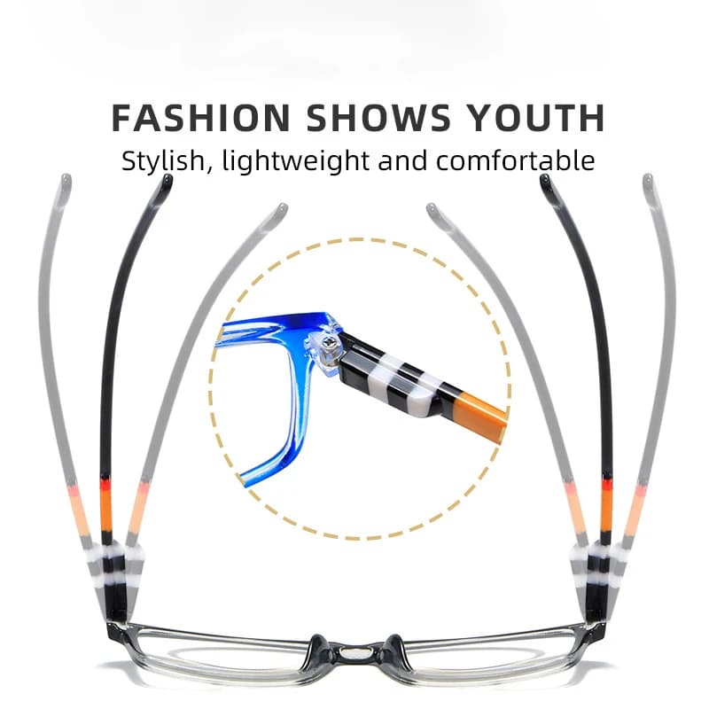 Nouvelle mode impression anti-bleu presbyte lunettes printemps jambe presbyte lunettes HD presbyte l