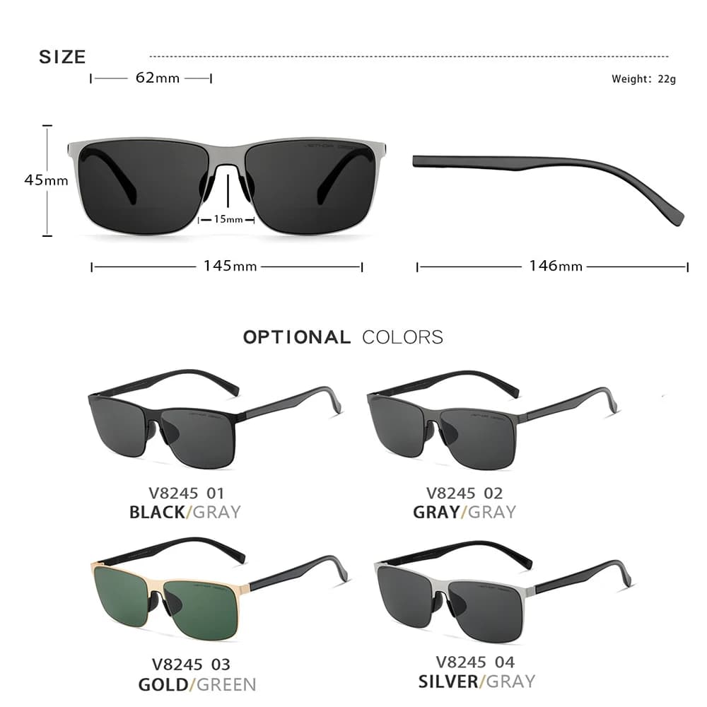 Lunettes de soleil vintage de marque VEITHDIA pour hommes et femmes, en acier inoxydable, verres en 