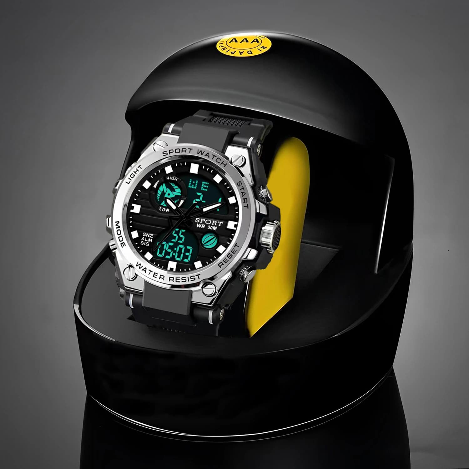 Montre électronique lumineuse LED multifonctionnelle avec double affichage, réveil et chronomètre, u