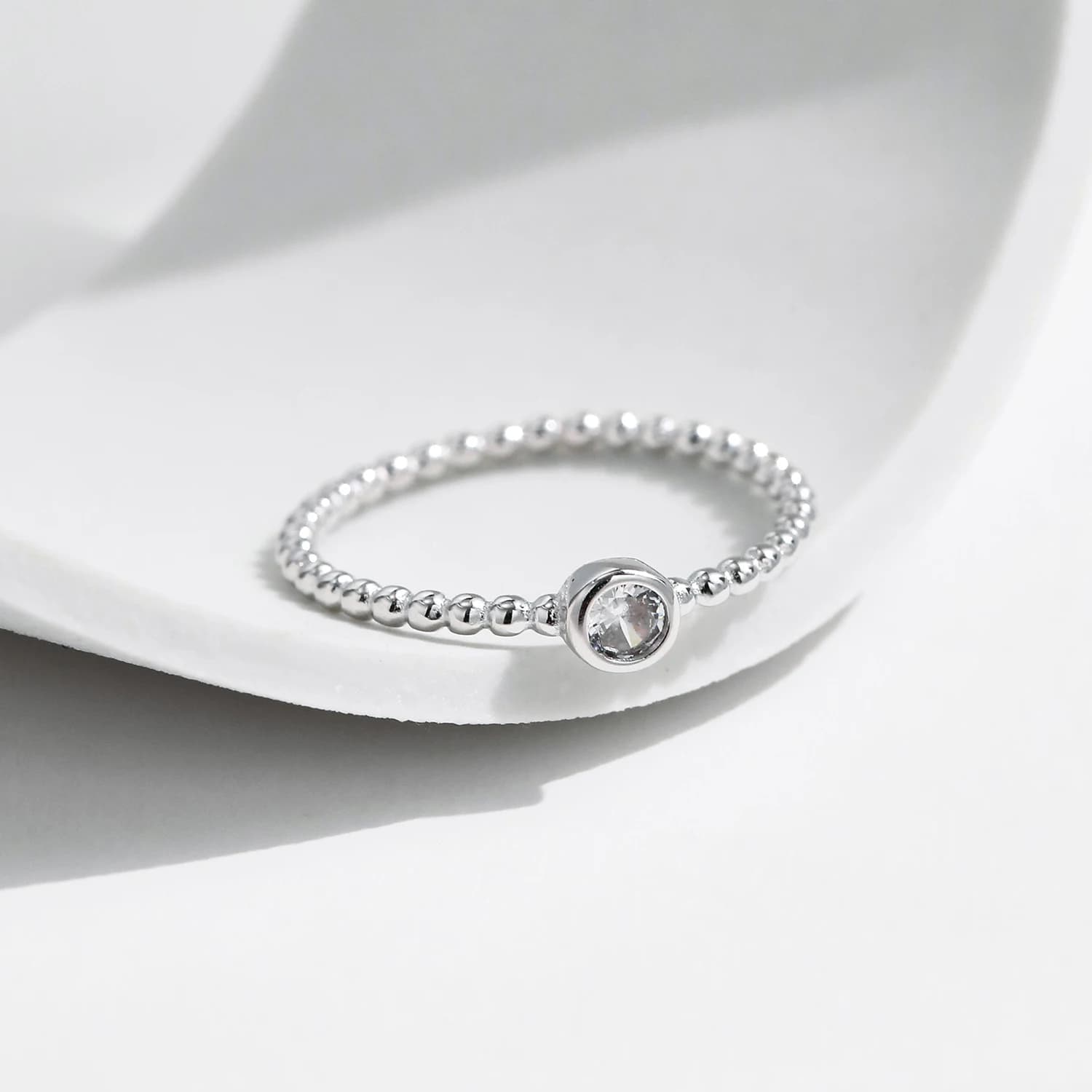 MODIAN – bague Moissanite en argent Sterling 925, perles, bagues empilables à la mode pour femmes, b